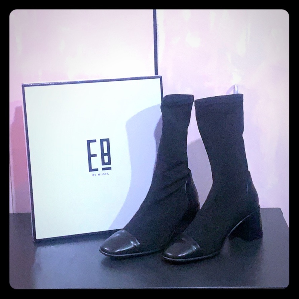 Miista // Lotta Black Stretch Leather Boots